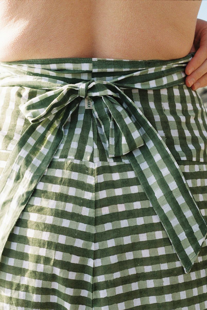 NEW IN • Maxi Wrap Skirt - Gingham Pea