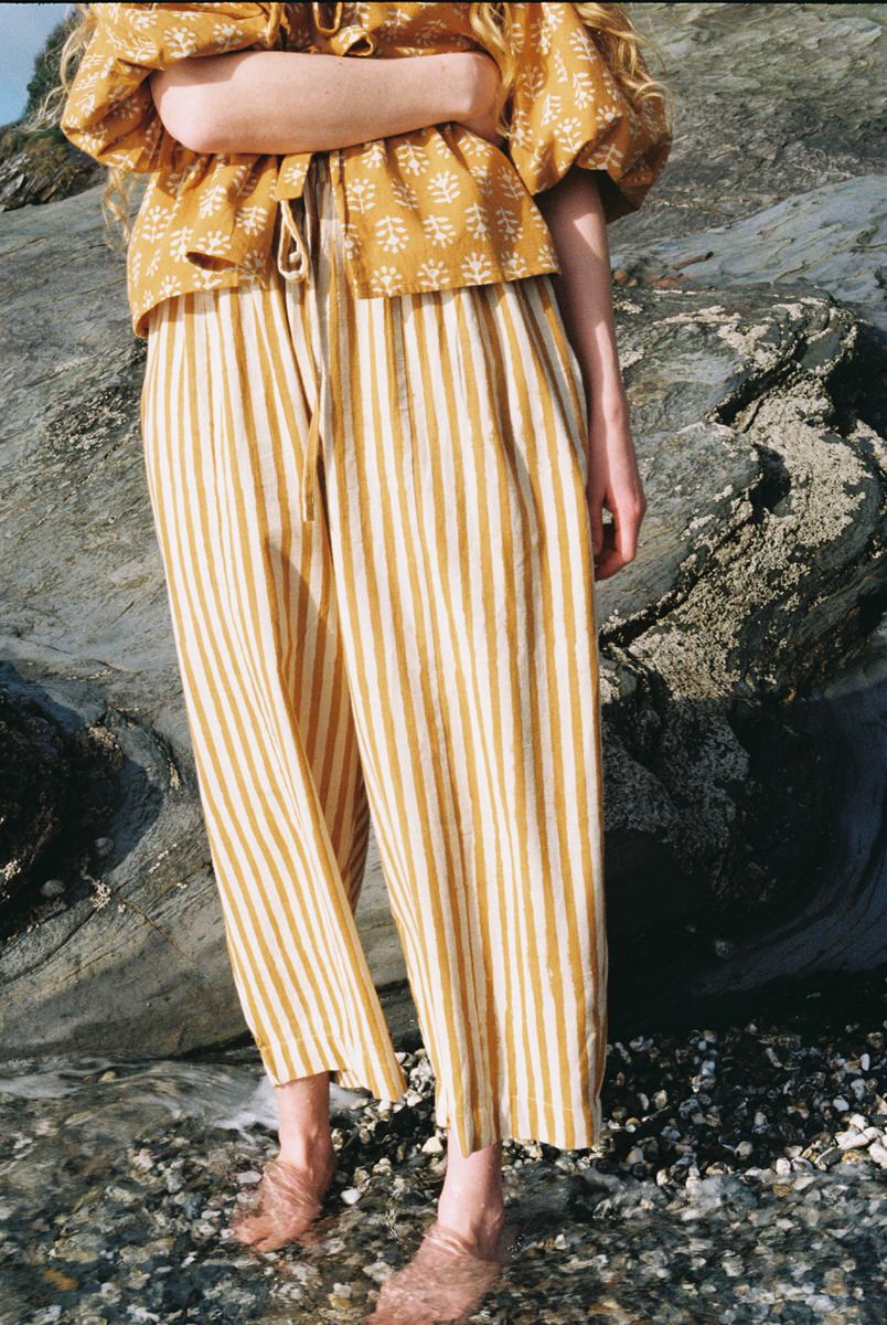 NEW IN • Striped Trousers - Ochre