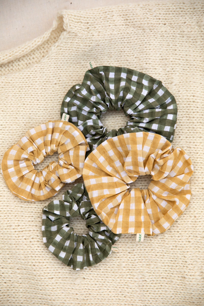 Hair Tie - Gingham Pea ~ Oversized