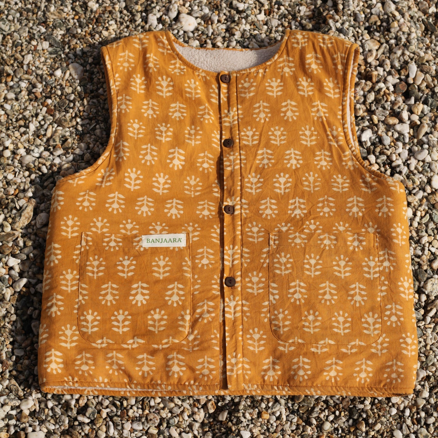 Reversible Waistcoat - Sunflower Dabu