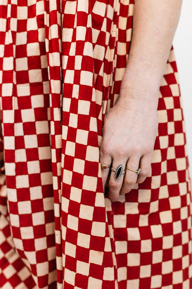 NEW IN • Zennor Midi Dress - Red Checkers