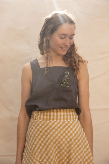 NEW IN • Maxi Wrap Skirt - Gingham Lemon