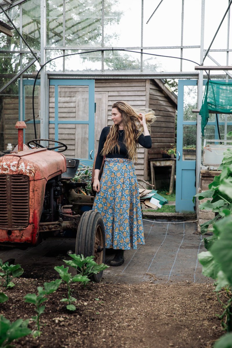 Maxi Wrap Skirt - Campanula Blue