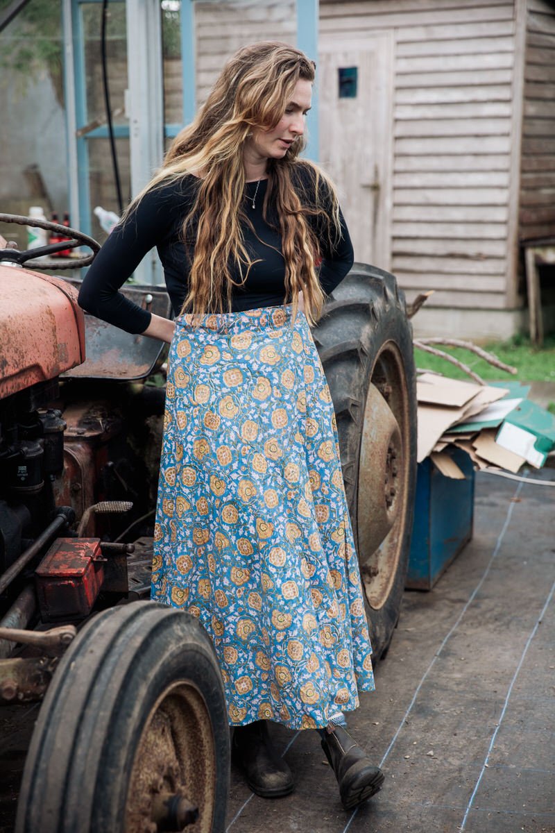 Maxi Wrap Skirt - Campanula Blue