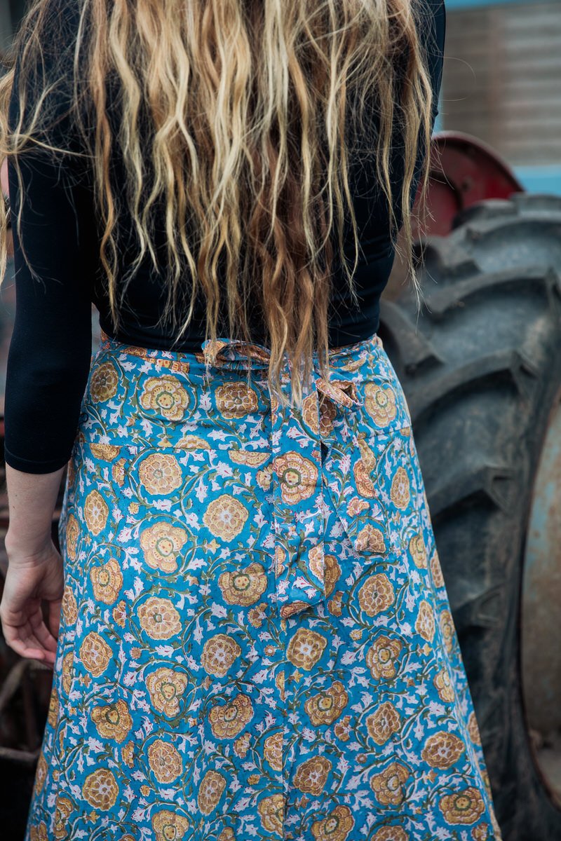 Maxi Wrap Skirt - Campanula Blue